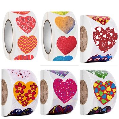 Herz Aufkleber Valentinstag Liebe Etiketten zum Selbermachen Basteln Geschenktüten Karten Umschläge