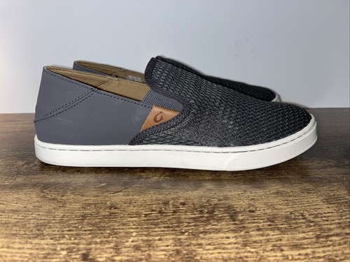 Olu'Kai Pehuea Womens Size 8.5Shoes Gray Slip-On Comfort Casual Low Top Sneakers