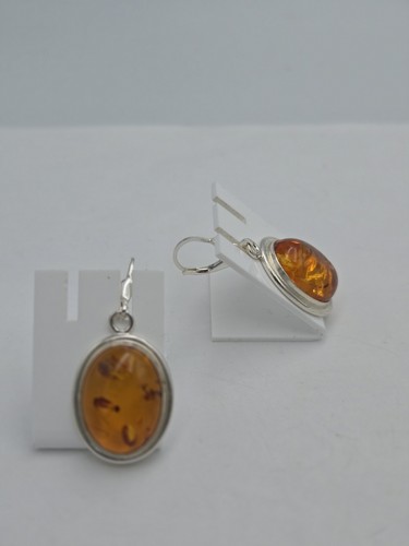 Único Pendientes De Ámbar 925 Plata Joyería De Ámbar Pendientes De Plata - Imagen 4 de 11