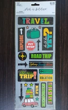 The Paper Studio -Stickabilities- Travel Adventure Sticker Sheet - 23 Pieces