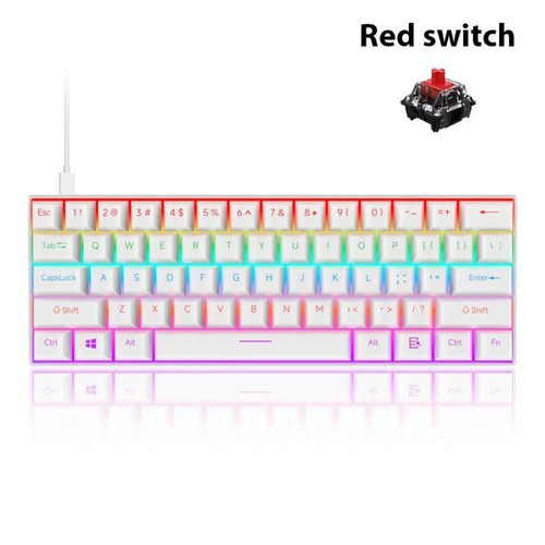 61 Keys Mechanical Keyboard Wired USB Mechanical Keyboard LED Wireless Mouse for - Picture 79 of 104