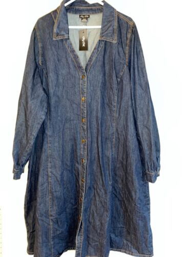 CITY CHIC PLUS SIZE XL 22 MIGNIGHT DENIM DRESS Women's Pocket Belt 100% cotton