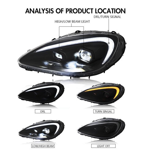 2X LED Headlight For 2005-2013 Chevrolet Corvette C6 Head Front Light Assembly - Picture 6 of 16
