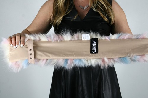 Brandneu weiß mehrfarbig Fuchspelz Schal Efurs4less - Bild 3 von 3