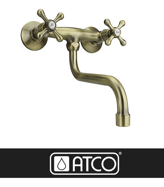 ATCO® RETRO Bronze Wandarmatur Nostalgiegriff Kreuzgriff Nostalgie Einbauküche ATCO® RETRO Bronze Wandarmatur Nostalgiegriff Kreuzgriff Nostalgie Einbauküche