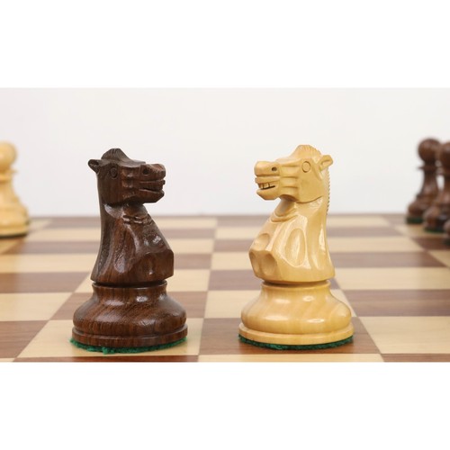 4.1" New Classic Staunton Wooden Chess Pieces Only Set -Weighted Golden Rosewood - Picture 8 of 12
