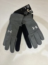 Under Armour Mens Touch Screen Storm Gloves Black/Pitch Gray Size: SMALL 1356695