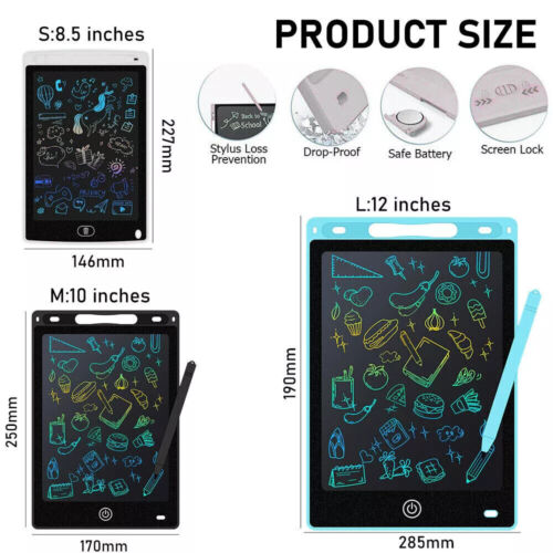 8.5"/ 10"/ 12" LCD Writing Tablet Drawing Board Colorful Handwriting Pad Kids Au - Picture 3 of 15