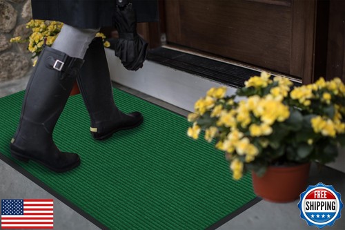 fani Heavy Duty Large Outdoor Indoor Entrance Doormat Grass Green Waterproof - Picture 2 of 5