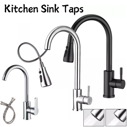 Modern Kitchen Sink Mixer Taps 360° Pull Out Spout Spray Single Lever