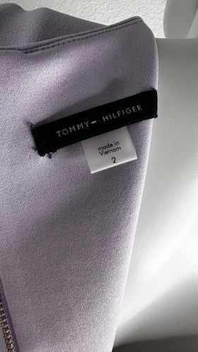 Tommy Hilfiger Damen A-Linien Kleid Schwarz/Lavendel Color-Blocked (2) Neu - Bild 7 von 11