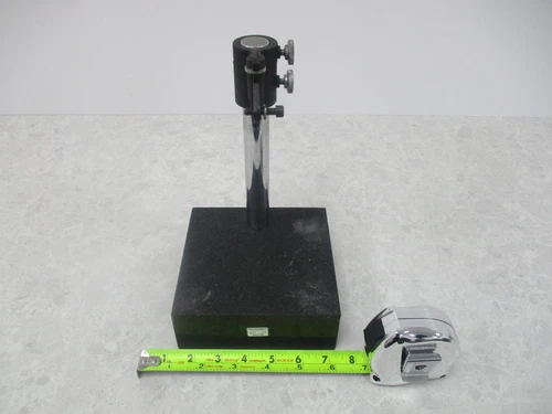 6 X 6 GRANITE BASE INDICATOR TEST STAND, HEIGHT TRAVEL 6"+/-, V0574