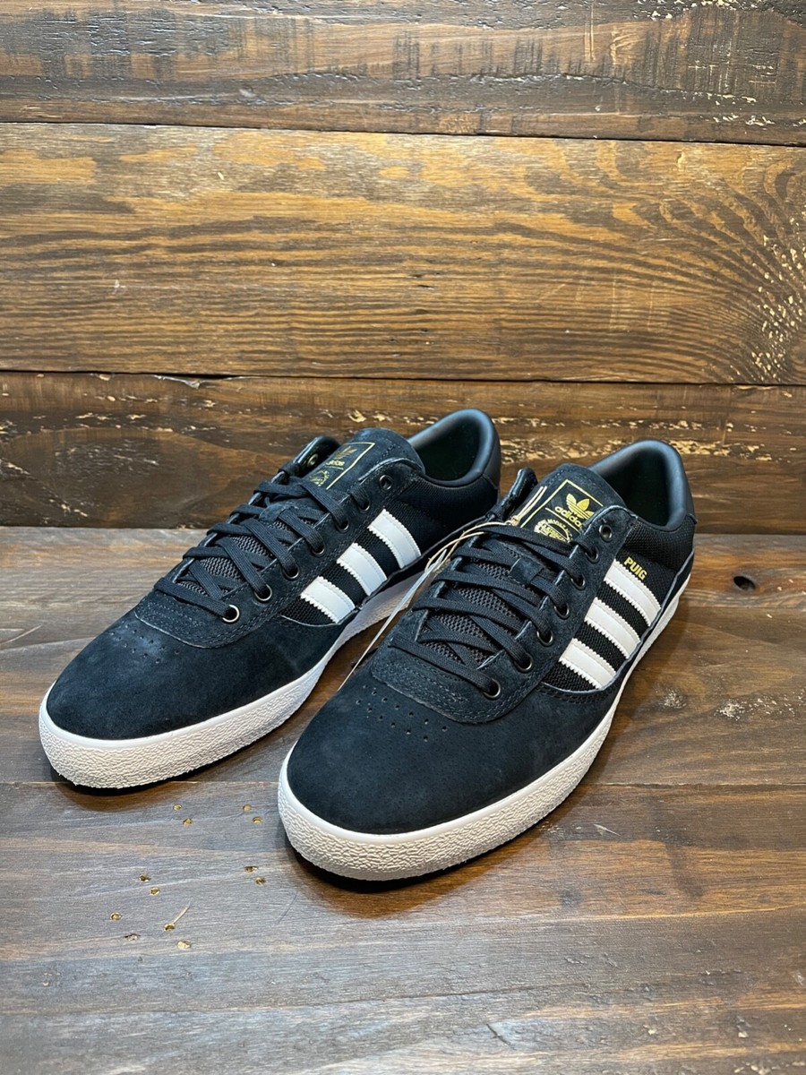 Adidas Puig Indoor Low Men's Suede Leather Shoes Black White