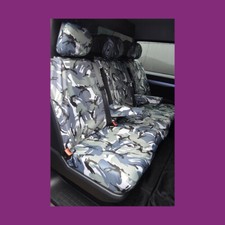 Tailored Rear Crew Cab Grey Camo Waterproof Seat Covers For Toyota Proace 2016+