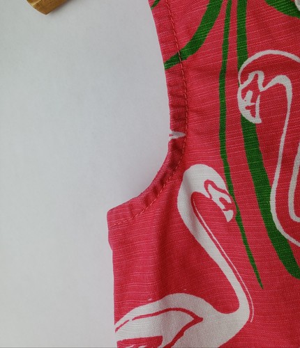 Gymboree Girls Size 6 Pink Flamingos Palm Trees 100% Cotton Sleeveless Dress - Picture 7 of 12