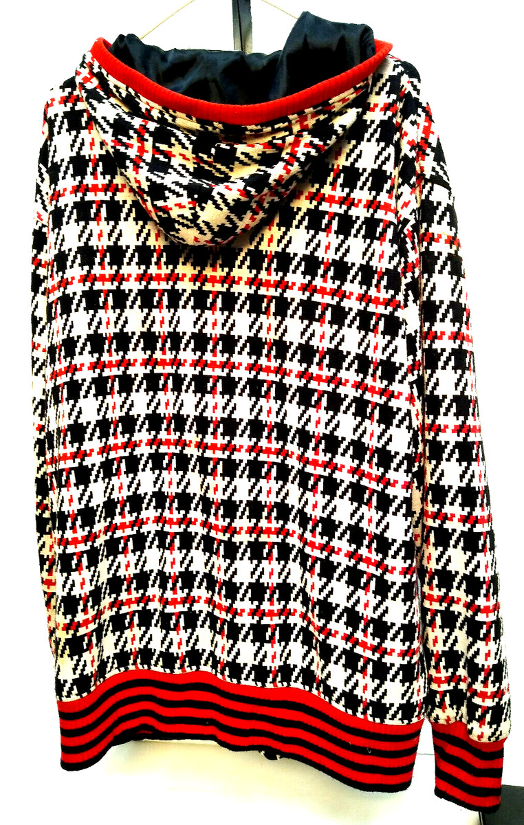 ROCA WEAR White/Black/Red front zip, hooded, lined jacket, Size XL View 2