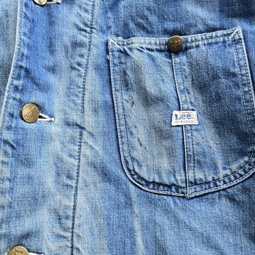 Vintage 60s Lee 81-LJ Denim Blanket Lining Union Made Work Jacket Size 40 - Picture 5 of 10