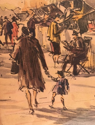 Vintage Andre Krafft Signed Artwork Paris France Watercolor Notre Dame 1950s - Picture 6 of 7
