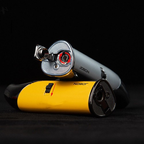Metal Butane Gas Lighter Outdoor Windproof Blue Flame Cigar Lighters BBQ Gifts - Picture 3 of 15