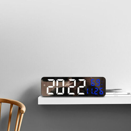 Digital Wall Clock Large Alarm Display w/ Time Humidity Temperature LED Digital - Afbeelding 1 van 14