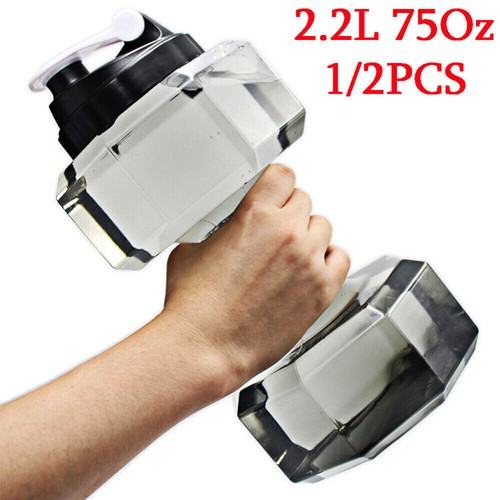 Botella de agua con forma de mancuerna de 2,2 L para gimnasio deportes al aire libre - Imagen 1 de 42