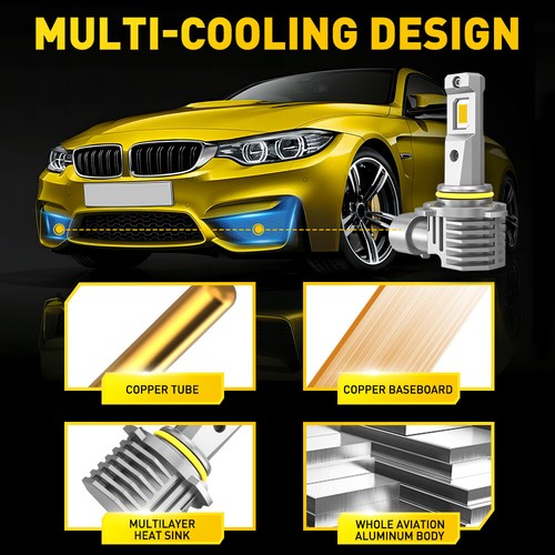 2PCS H10 LED Headlight Driving Fog Bulbs High Low Beam 3000K Amber Super Bright - Picture 3 of 10