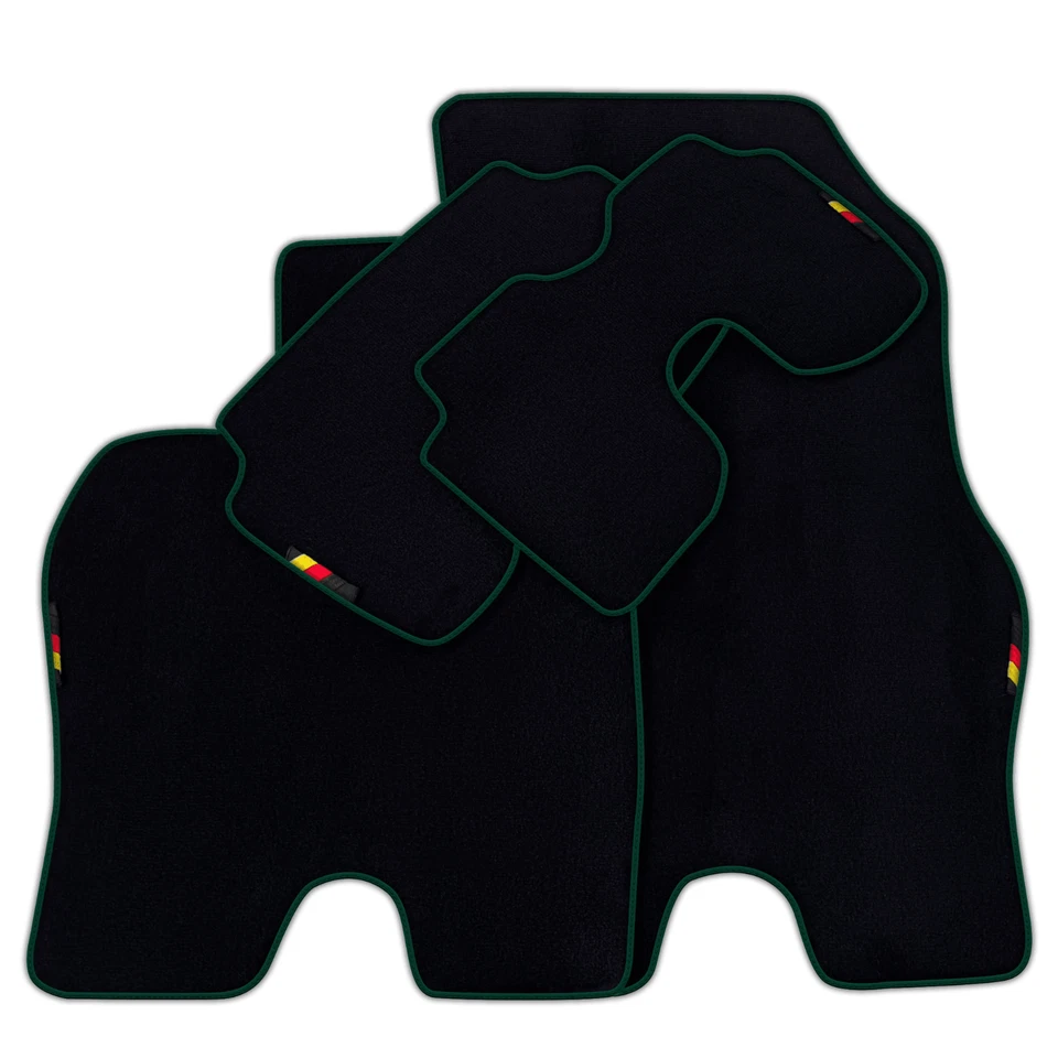 Alfombrillas negras marca AutoWin para BMW i8 (2014-2017) borde verde Foto 2 de 2