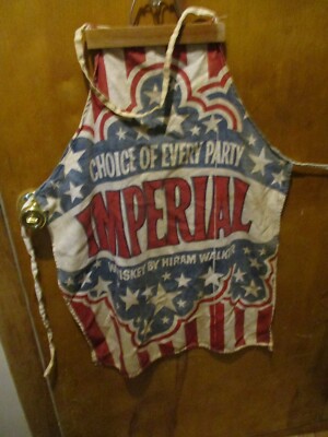 Rare Imperial Whiskey by Hiram Walker Choice of Every Party  Apron  Used Conditi