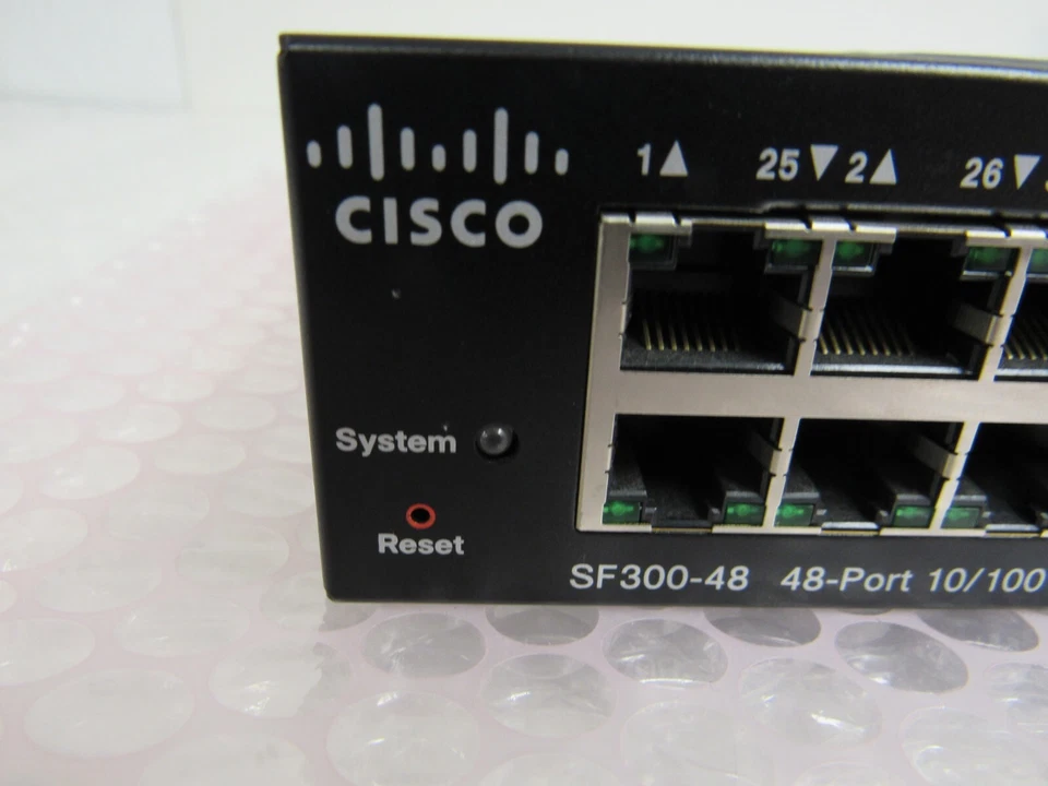 CISCO SF300-48 48-PORT 10/100 MANAGED SWITCH TESTED SEE PHOTOS 21-4 - Image 3 of 4