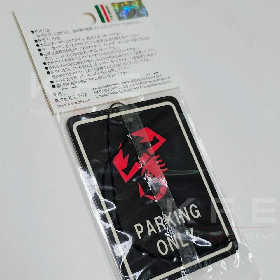 ABARTH Parking Only Official Licensed Air Freshener Grace Scorpion Red for Fiat - Image 2 of 4