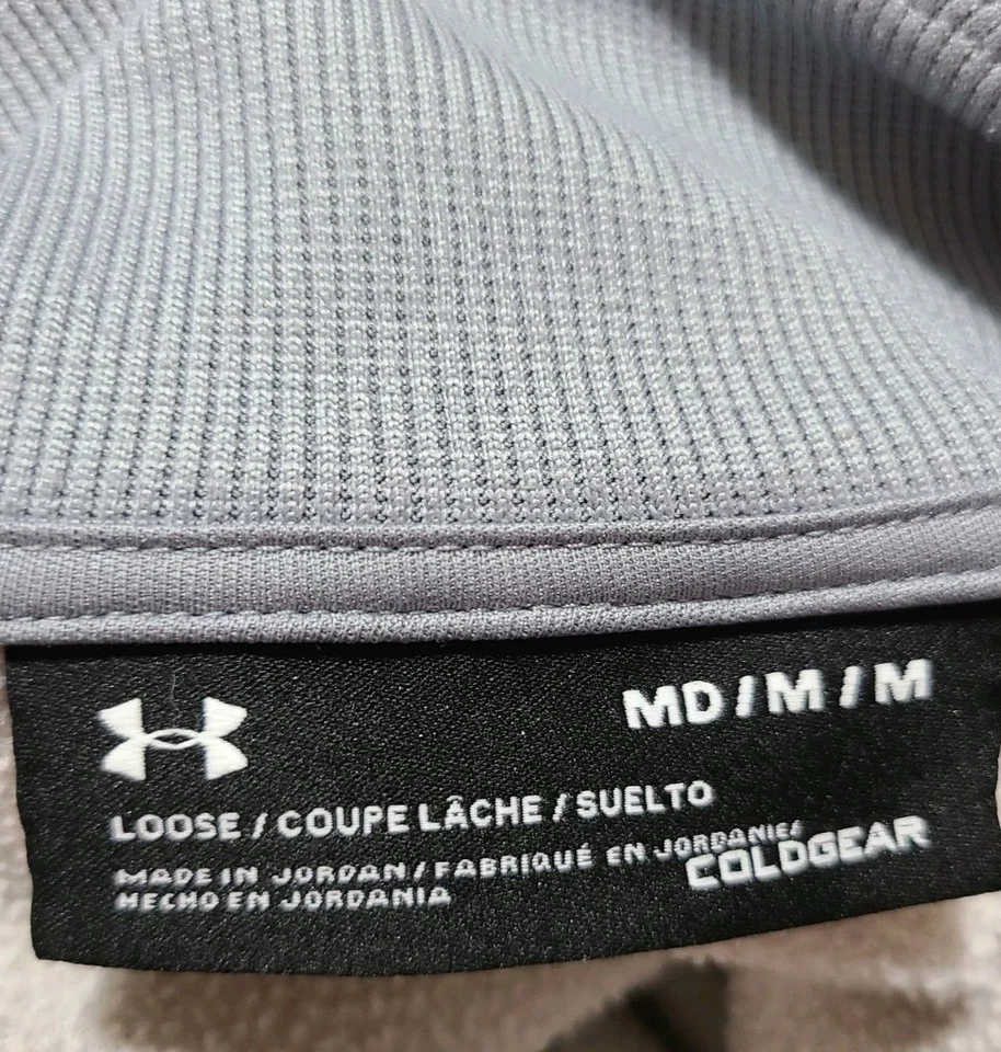 Top Under Armour para mujer polar cremallera completa medio acero gris manga larga Foto 3 de 4