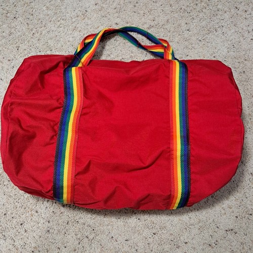 Vintage Retro 80er Regenbogen Riemen rot Reisetasche Sporttasche, ohne Schultergurt