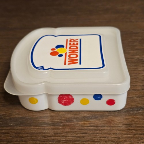 Vintage WONDER BREAD Sandwich Container Storage Child Lunch Box Plastic - Picture 5 of 7