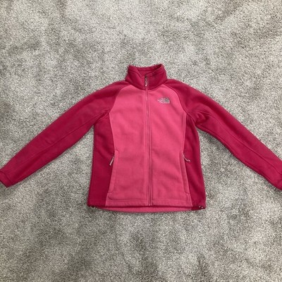 The North Face Full Zip Fleece Jacket Women s Size Small S/P Two Tone Pink Warm