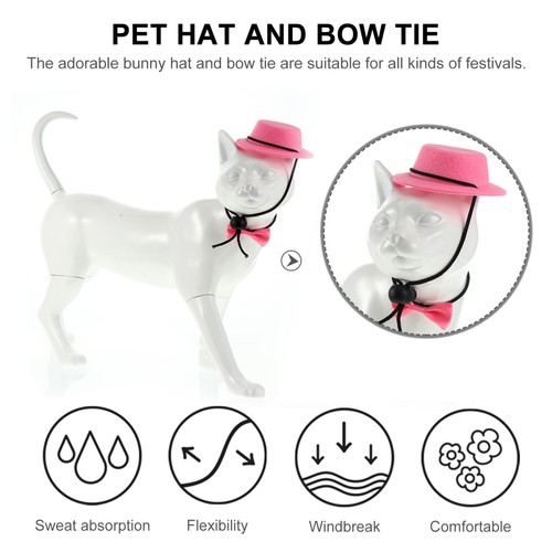 Cappello piccolo animale domestico fiocco cravatta set accessori cincillà costume animale - Foto 10 di 12