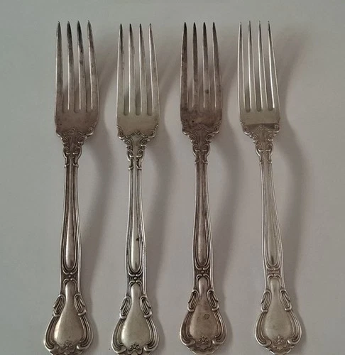 4 Chantilly By Gorham Sterling Silver Forks 7"