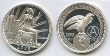 Union of North America, 100Euros, Troy Ounce, 2008  uE002