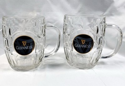 2 Guinness Beer Glass Mugs 18 oz Harp Logo Dimpled  Luminarc
