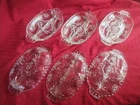 6 Vintage Anchor Hocking Star of David Divided Relish Dish Clear Prescut Glass