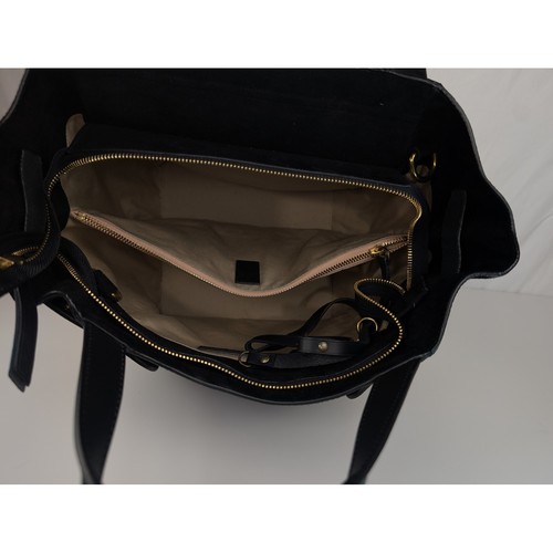 $1350 Jerome Dreyfuss Vladimir Bolso de Mano Cuero de Cabra Gamuza Bolso Beige Negro Cartera - Imagen 7 de 9