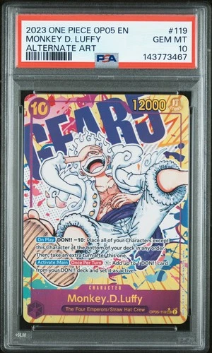 2023 ONE PIECE OP05-AWAKENING OF THE NEW ERA #119 MONKEY D. LUFFY PSA 10