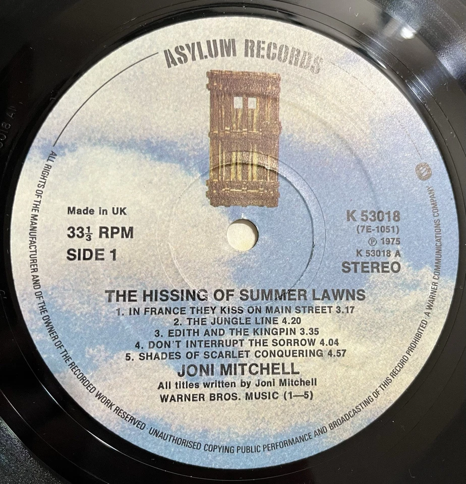 JONI MITCHELL - The Hissing of Summer Lawns - 1976 Asylum Gatefold Vinyl LP - Image 4 of 4