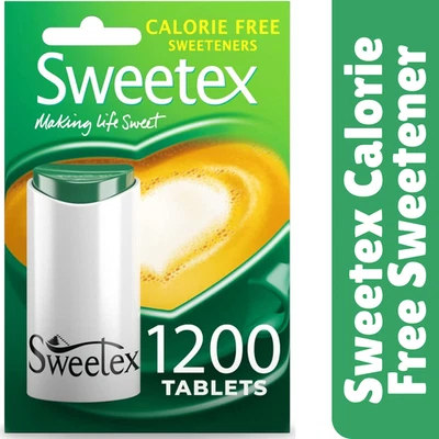 Sweetex Zero Calorie Sweetener 1200 Tablets Sugar-Free Artificial Substitute UK