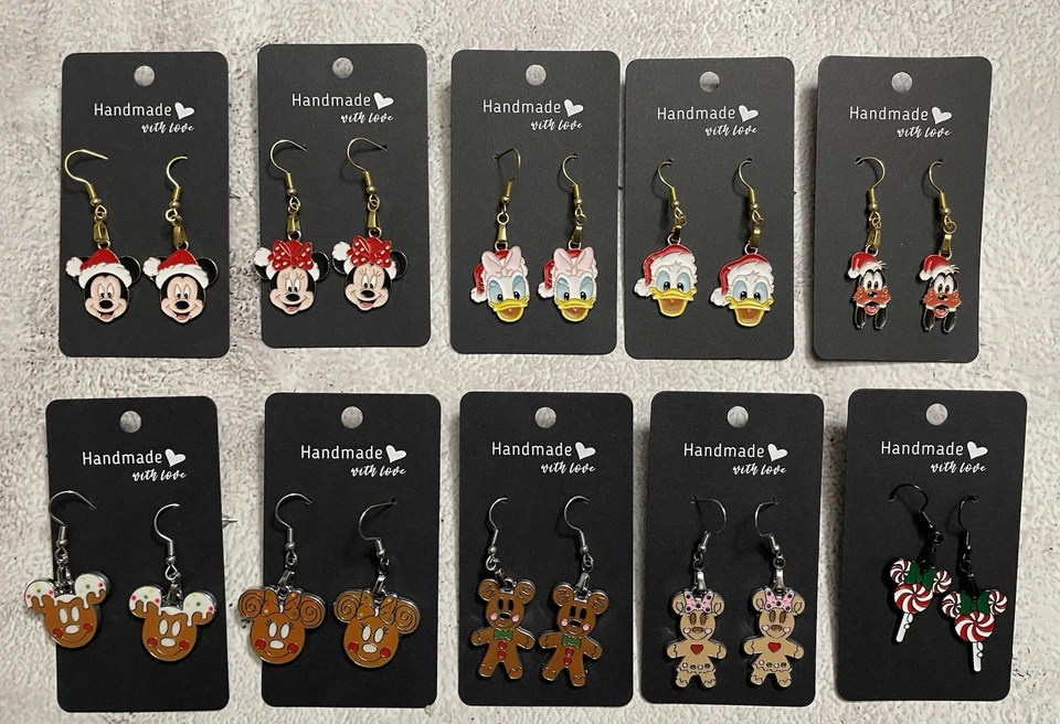 Lot of 20 Handmade Christmas Disney Characters dangle earrings. - Image 3 of 4