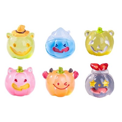 6Pcs Festives Glowing In Dark Pumpkin Miniatures Light Up Your Halloween Night