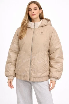 Nike Damen Puffer Jacke Beige Therma-Fit | Oversized Winterjacke S M L - Bild 1 von 4