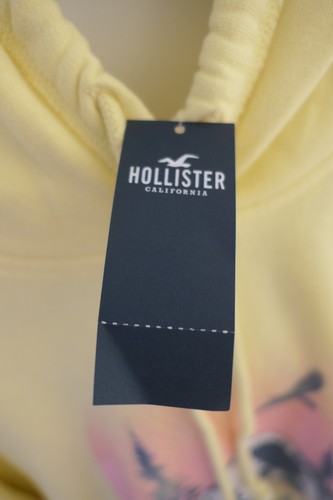 Hollister Yellow Cropped Hoodie W/ Mountain Graphic NWT Size: XL - Picture 4 of 9