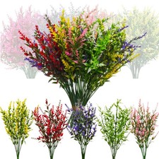 Artificial Lavender Flowers UV Resistant Fake Plants for Outdoor Garden Home