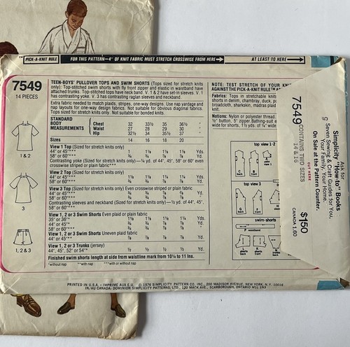 Vtg Boys & Young Man Men Sewing Patterns Suit Shirt Robe Pjs (7) 1960s - 1970s - Picture 16 of 18
