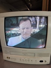 Optimus CRT TV/VCR Combo 13 Inch Model 35 White Working Four Head VCR